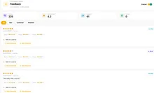 The customer feedback inbox showing star ratings, per-item breakdowns and written comments from recent orders.